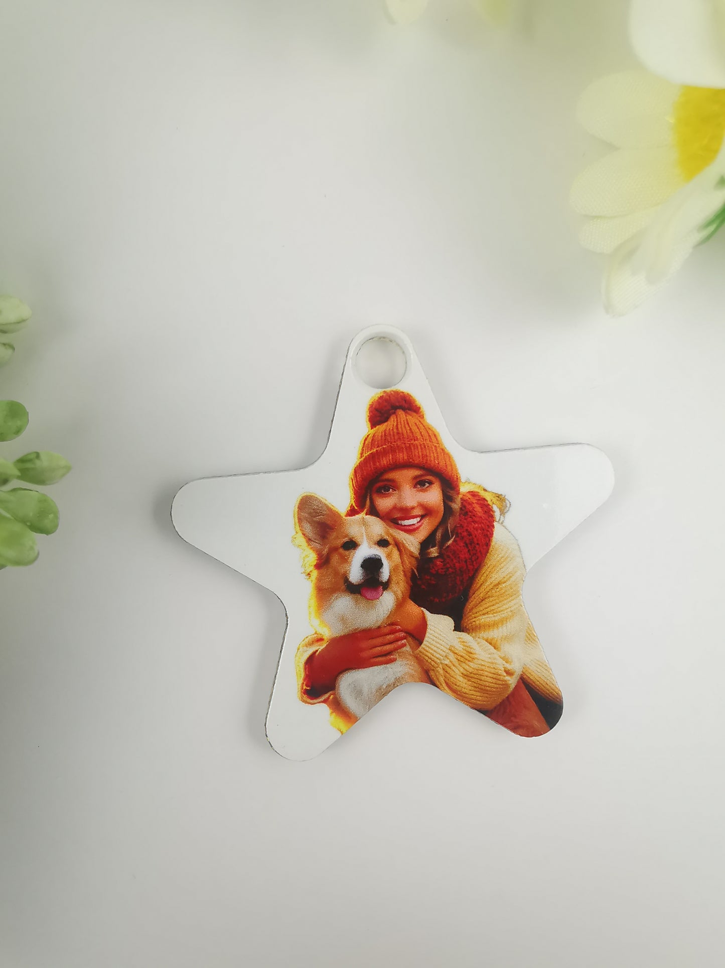 star shape gift with customized printing, glitter acrylic tag