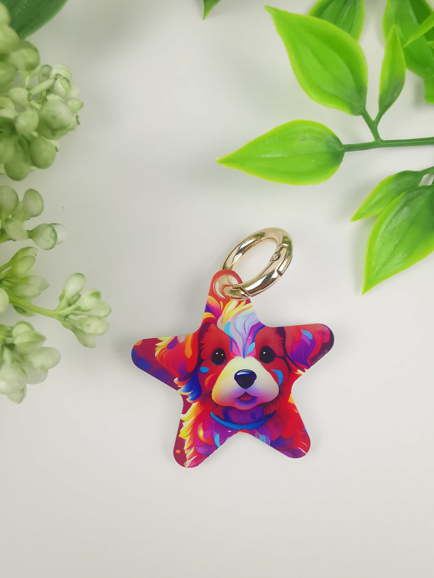 star shape gift with customized printing, glitter acrylic tag