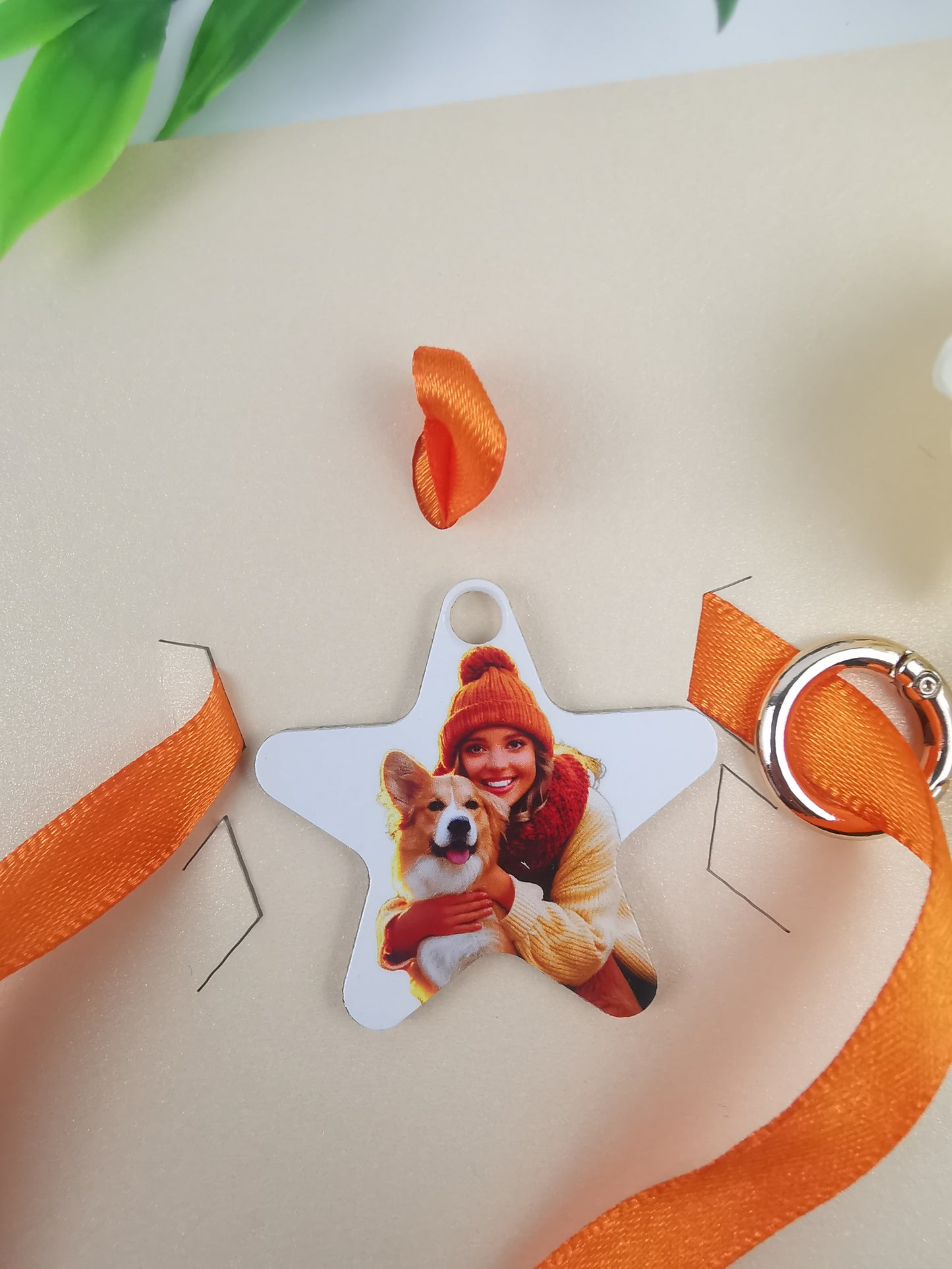 star shape gift with customized printing, glitter acrylic tag