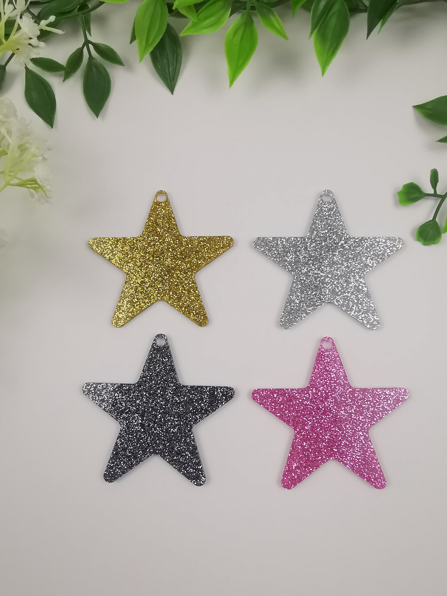 Glitter acrylic star shape, customized bag tag, luggage tag, key tag, name tag and more