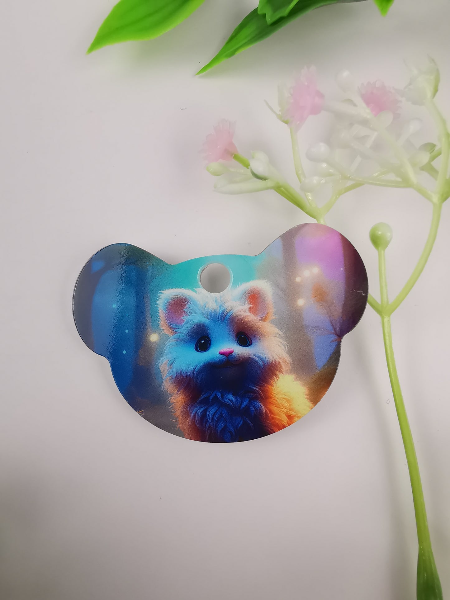 acrylic mirror gift, teddy bear shape with customized UV printing