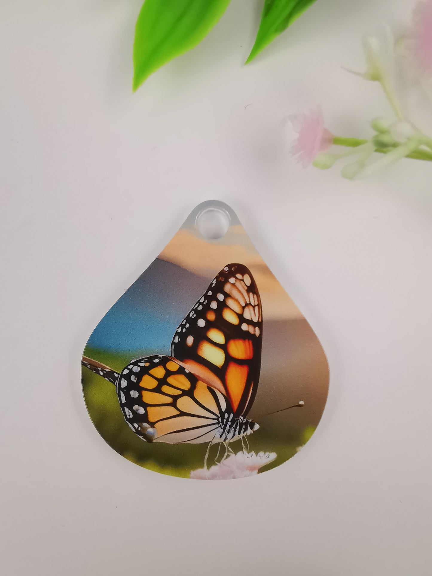 water drop small mirror with customized UV printing acrylic tag gift