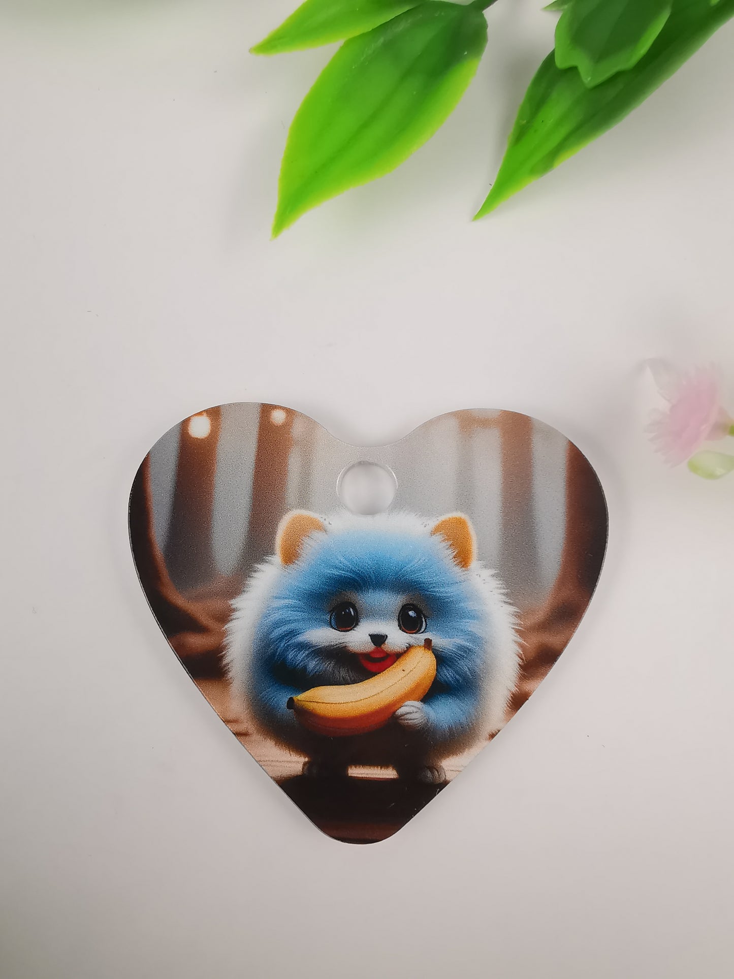 heart shape acrylic handy mirror with customized UV printing with 3 colors to choose