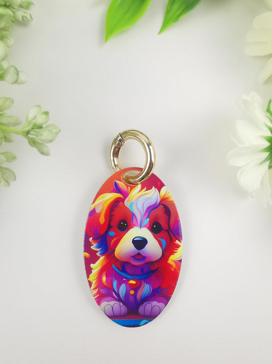 Oval shape gift with customized printing, glitter acrylic tag