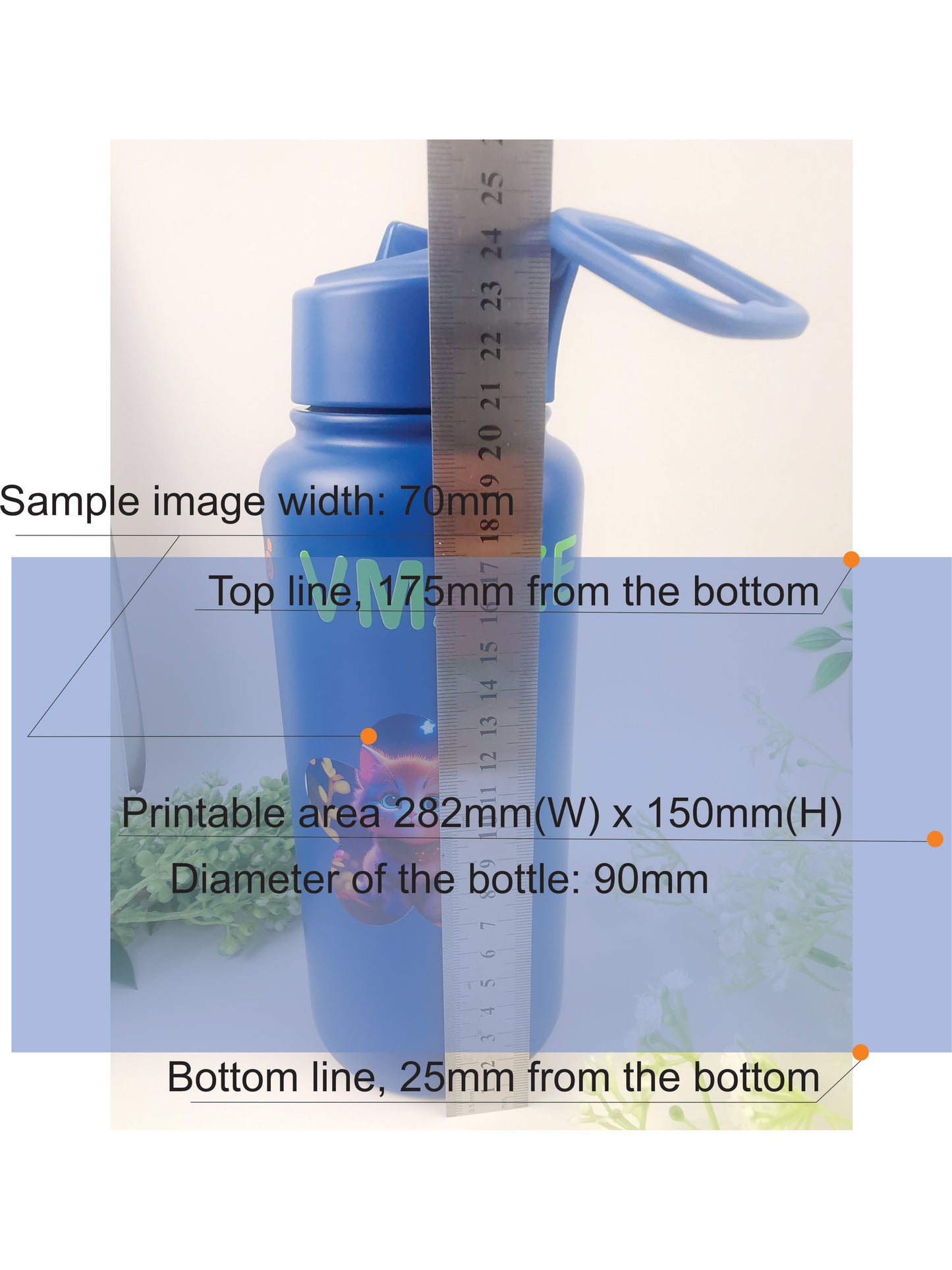 Customize double wall drink bottle with 25 unique image shapes. Designed by VMAKE Gifts